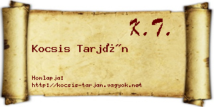 Kocsis Tarján névjegykártya
